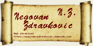Negovan Zdravković vizit kartica